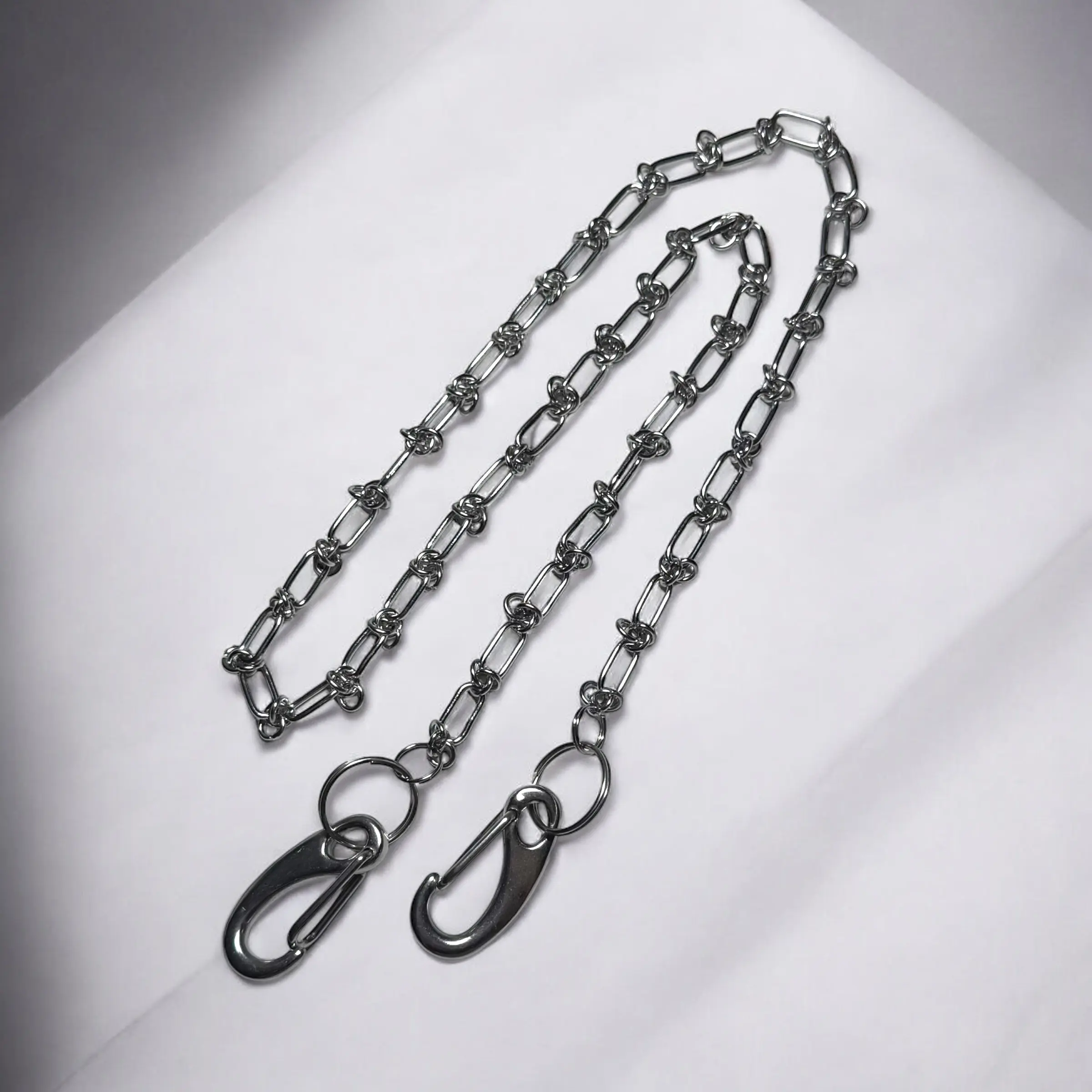 Fever Dreamz Barbwire Stainless Steel Wallet Chain for Men Hypoallergenic 30" Length Tarnish Resistant Barbed Wire Inspired Design