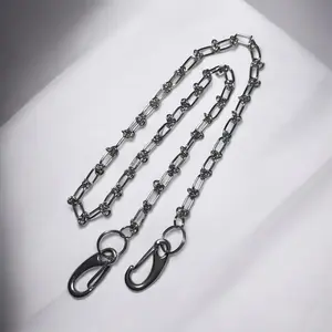 Fever Dreamz Barbwire Stainless Steel Wallet Chain for Men Hypoallergenic 30" Length Tarnish Resistant Barbed Wire Inspired Design