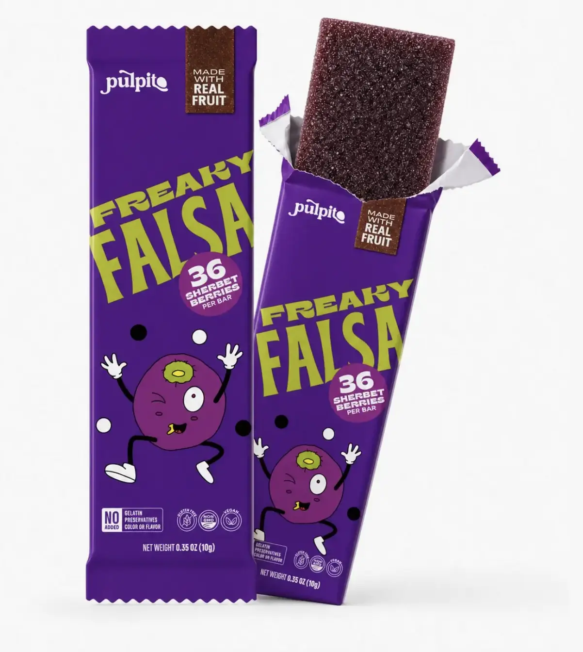 Pulpito Freaky Falsa (Blueberry)- Natural Fruit Snacks- Dried Fruit Bar 0.35 oz