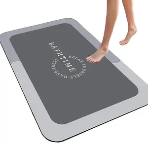 1 Pcs Bathroom Floor Mat, Diatomite Material Design, Fast Absorbent and Easy To Take Care Of, Suitable for Bathroom, Toilet and Home Decoration, Bathroom Drying Doormat, Non Slip Bathroom Rug, Bathroom Decorative Mat