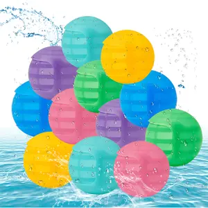 12Pcs Reusable Water Balloons, Pool Beach water Toys for Boys and Girls,Quick Fill Water Balls， Water Splash Bomb For Summer Party Pool Outdoor Beach，Outdoor Summer Toys for Kids Balls Colorful Indoor Ball Pit Ball