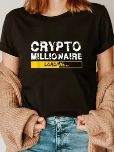 100% Cotton Crypto Millionaire Loading Funny Bitcoin Gift T-Shirt