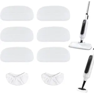 Steam Mop Pads Set, 6 Pack Steam Mop Pads & 2 Universal Microfiber Cloths, Compatible with KGHKGH, Sprobil, Rvwsx Steam Mops or Cleaners, Washable Replacement Pads for Floor Cleaning