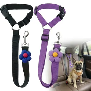2 Packs Adjustable Dog Car Seatbelt Harness, Pet Safety Seat Belt for Dogs and Puppy, Headrest Restraint Tether for Car Travel, Secure Pet Accessories for Vehicle Seats. petlovers