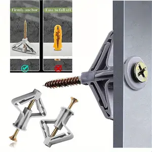 100pcs/20pcs Drywall Butterfly Screws Set, High Load Capacity Nylon Expansion Tubes, Home Decor Wall Fixing Accessories, Expansion Bolts