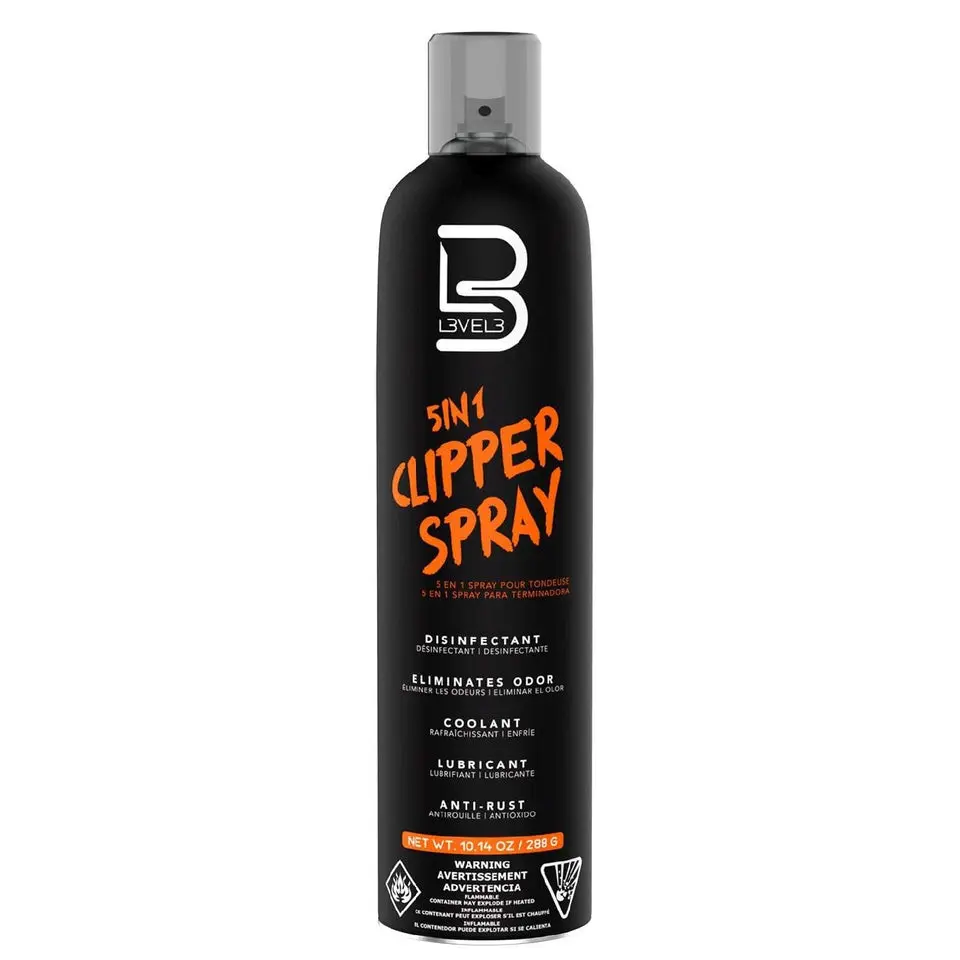 L3VEL3 5-in-1 Clipper Spray, 10.14 oz - Multi-Use Coolant, Lubricant, Cleaner, Disinfectant & Rust Preventative for Hair Clippers, Hair Clipper