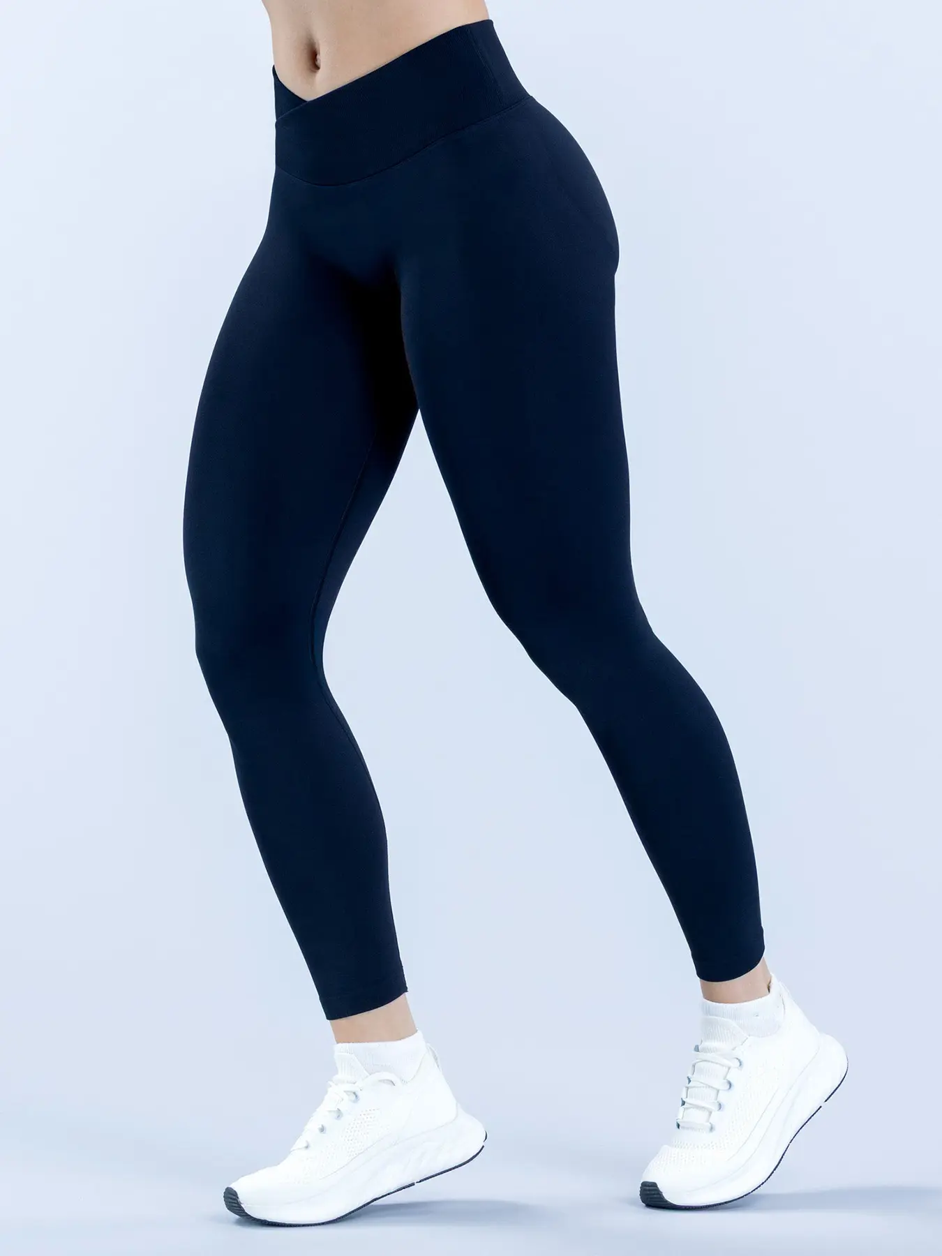 Seamless Cross Waist Yoga Pants, Quick-Dry Running Tight-Fit Long Pants for Women, Sporty Low-Waist Athletic Trousers, Athleisure Fitness Leggings, Fall & Winter, Tight Fitting Pants, Yoga Training Pants, Workout Clothes