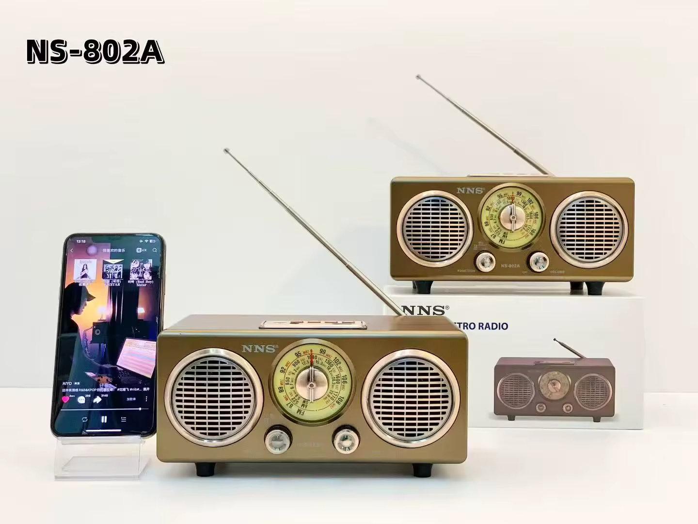 Retro Classic Portable Radio Speaker, AM/FM/SW Multi-Band, Bluetooth 5.3 Wireless, USB/MicroSD/AUX Playback, Dual 10W Stereo Output, Rechargeable Battery, Vintage Desktop Speaker