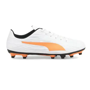 PUMA Mens Rapido Iii Soccer Cleats Cleated, Firm Ground - Off White, Orange, White