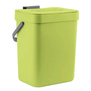 Food Waste Basket Bin for Kitchen, Small Countertop Compost Bin with Lid, Odor-Free Food Scrap Container, Wall Mounted Garbage Can