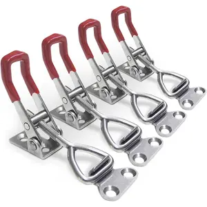 CUKAYO 4 count Toggle Latch Clamp, 304 Stainless Steel Pull Hasp Latches, Quick Release Hand Tool Toggle Clamp for  Lid Jig,Case Trunk,220Lbs Holding Capacity