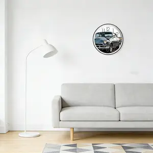 Classic Car Silent Wall Clock, Industrial Style Bedroom Clock, Automotive Enthusiast Decor, Quiet Decorative Timepiece for Home Decoration