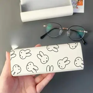 Miffy High-value Creative Magnetic Glasses Case Student Myopia Glasses Storage Box Portable Sunglasses Case PU Dirty Resistant