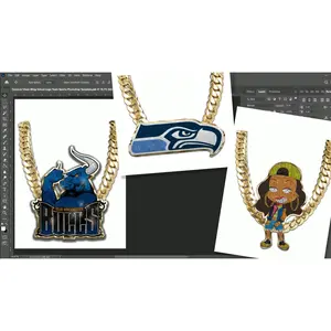 PSD- 119 Turnover Chain Bling School Logo Team Sports All-Over Sublimation Photoshop Template