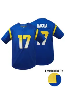 Men's Los Angeles Football Jersey,Loose Fit Short Sleeve Top, #17 Embroidered Design, Breathable & Comfortable Rugby Shirt, Ideal for Outdoor Sports & Daily Wear, All-Season