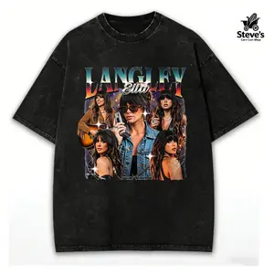 washed cotton, Ella Langley The Dandelion Tour Shirt, Vintage Collage Graphic Tee, Country Concert Outfit T-Shirt, Western Aesthetic Shirt, Fan Gift