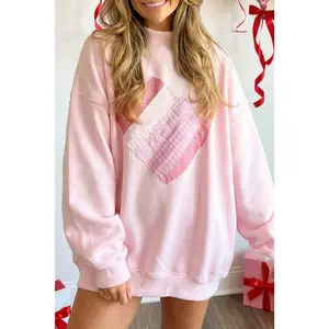 Valentine Sweetheart Patchwork Mockneck Sweatshirt