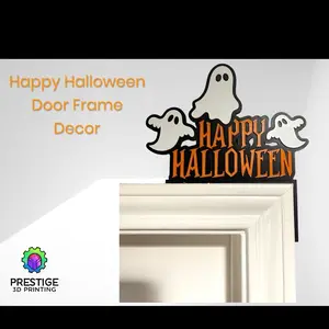 Happy Halloween set of 2—3D Printed Door Corner Decorations in Custom Colors