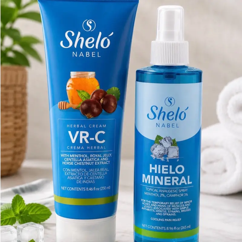 Sheló Nabel VR-C Herbal Cream & Hielo Mineral Cooling Relief Bundle