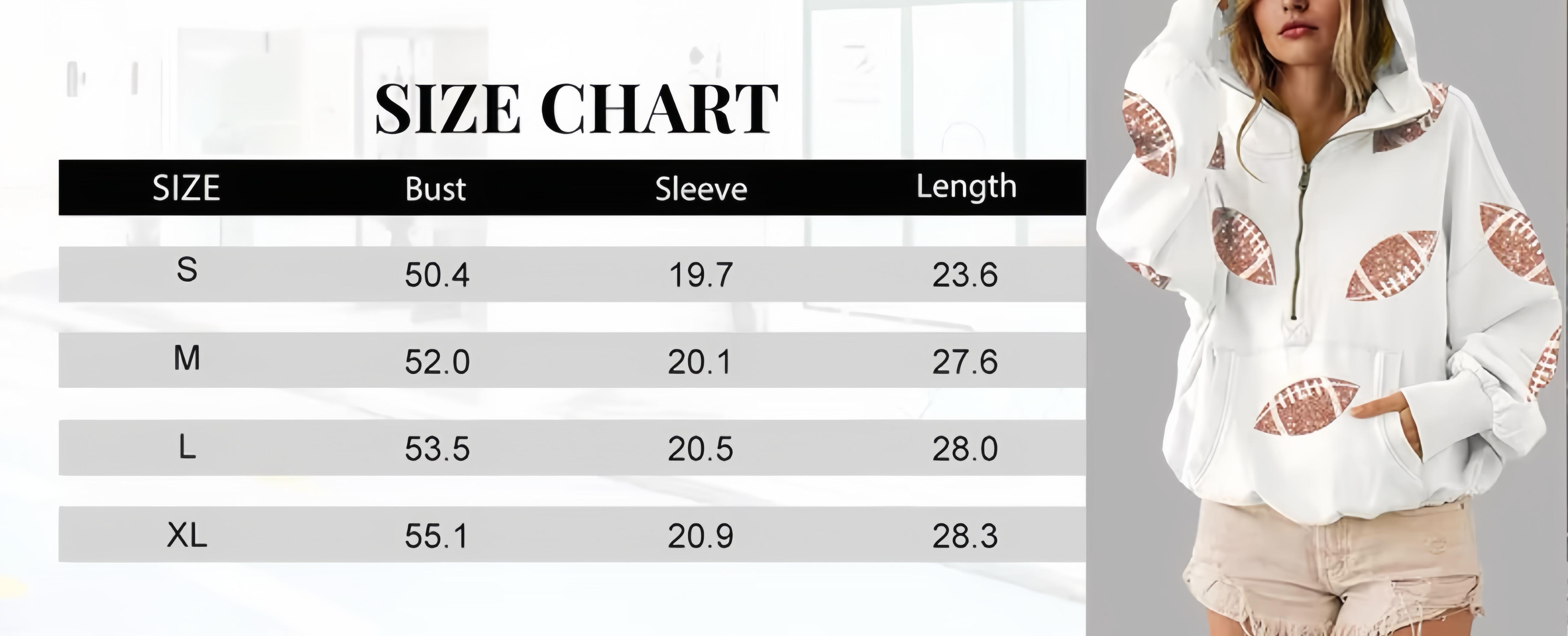 UANEO Women's Game Day Sequin Hoodie Football Pullover Casual Long Sleeve Zipper Sweater with Front Pocket Black Cotton Tops