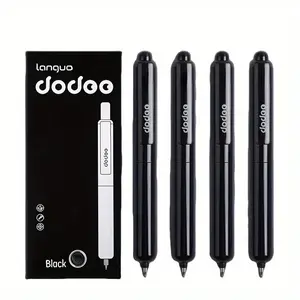 4pcs, Fat Pocket Pen Portable Anti-Fall Black Quick-Drying Neutral Pen, Push-Type CS Head Student Exam Brush Pen, Portable Ins Style Business Signature Pen, Pocket Creative Signature Pen, Black And White Candy Color Series, Aesthetic Pens