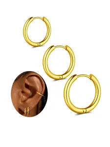 Hypoallergenic Stainless Steel Ear Studs Set, Unisex Body Piercing Jewelry, Sensitive Ears, Gift for Women & Men, Sizes 8mm-12mm