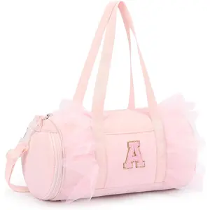 X-CBP60  Dance Bag for Girls 4-6: Kids Duffle Bag - Ballet Bags for Girls 4-6 - Personalized Letter Girls Gifts Pink A