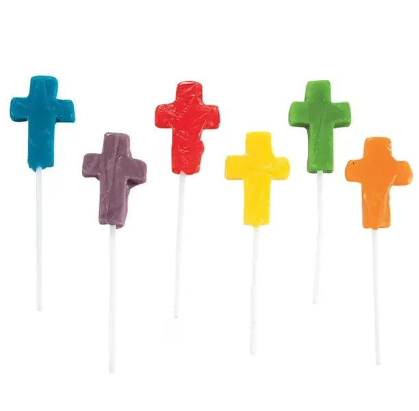 1 3/4" Bulk 144 Pc. Religious Mini Cross-Shaped Fruit-Flavored Lollipops
