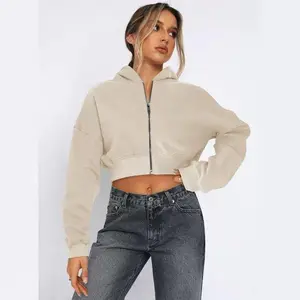 Cropped Zip-Up Fashion Womenswear