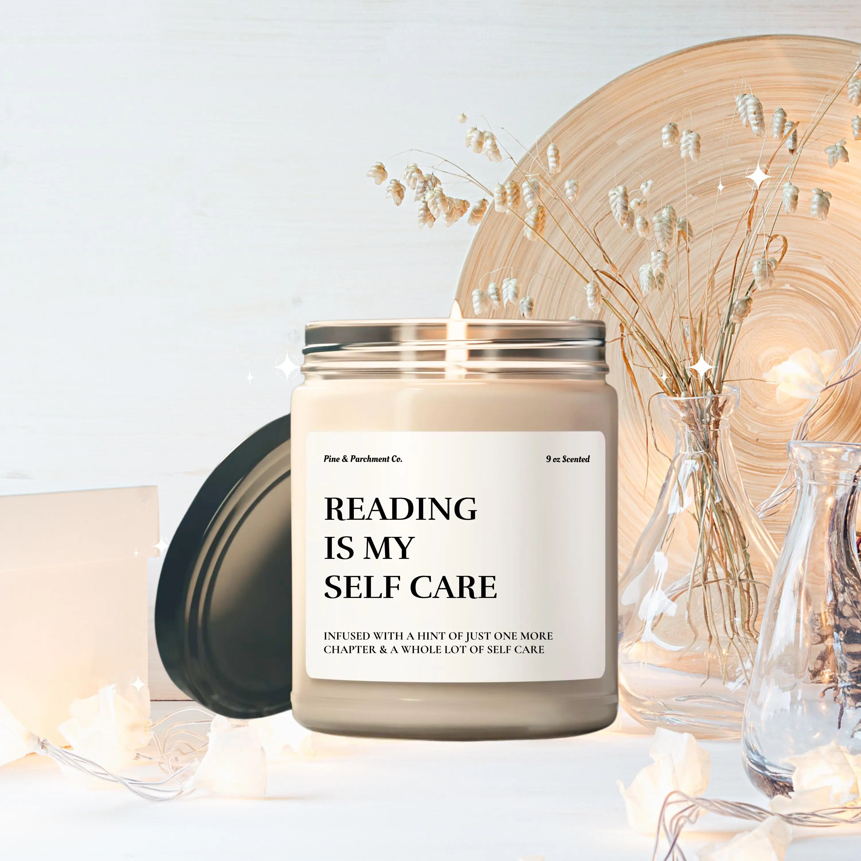 Reading is My Self Care Funny Candle Librarian Gift for Book Bookworm Gift for Book Lover Fan Birthday Stuffer Christmas Candle Gift Booktok