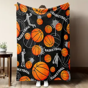 Flannel basketball mat gift, suitable for both men and women. Perfect for sports enthusiasts and players in teams. Soft and comfortable for decorating the living room. Ideal for beds and sofas. A plush birthday or Christmas gift.