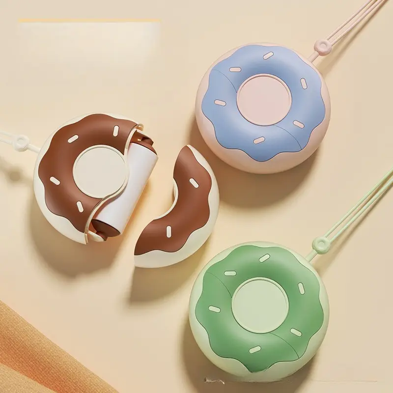 Sports & Outdoor Accessories Donut-Shaped Lint Roller - Cute, Mini, Lightweight, Portable, Diagonal Peel-Off Sticky Sheets, Fur Removal Cleaner, On-The-Go Dust-Picking Tool for Clothing, Travel, Sports Use