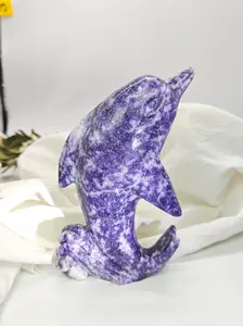 Crystal Carving Lepidolite Dolphin
