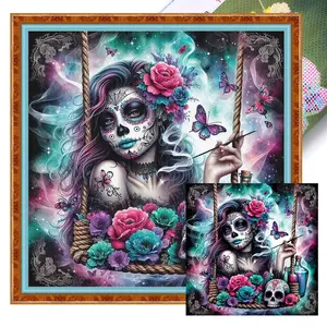 1 piece, adult 5D painting set, Halloween full diamond art set, crystal stone painting handicrafts, circular DIY project suitable for beginners and enthusiasts, suitable for bedrooms, living rooms, Christmas festival gifts