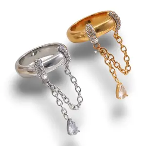 Chandelier Ring Stack Set, Gold Cluster