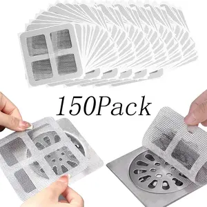 150 Pack Disposable Hair Drain Stickers,Shower Drain Cover Hair Catcher Mesh Screens, Ideal for Bathroom,Laundry,Bathtub,Kitchen,Sink, Essential Christmas Home Cleaning Supplies for Clog Prevention