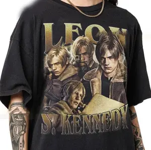 Vintage Leo S. Kennedy Shirt, Leon Kennedy Shirt, Resident Evil 4 Movie Shirt, leon kennedy figure, Gift For Women Men, Women Menswear Top