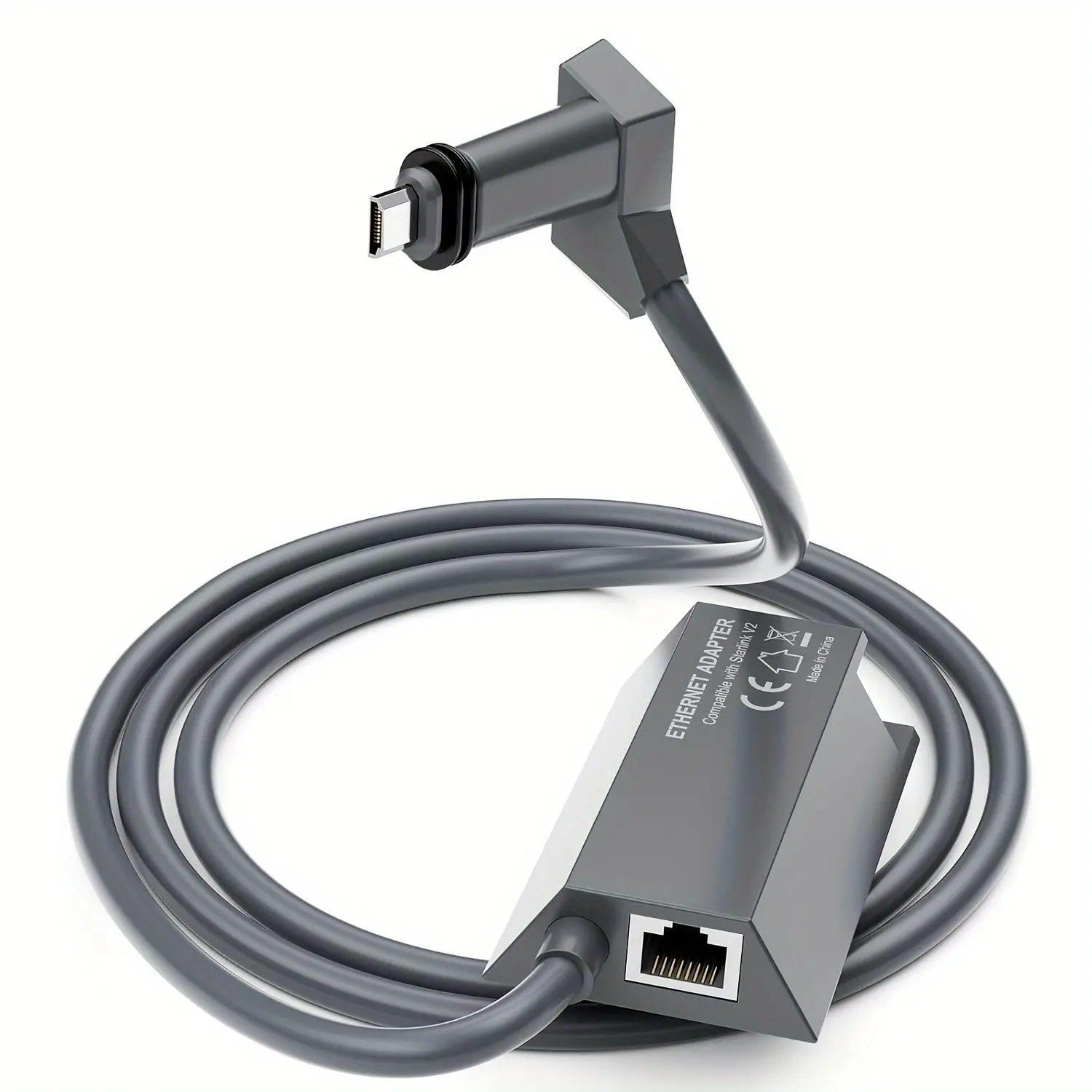 Starlink Gen2 High-Speed Ethernet Adapter - Reliable Matte RJ45 Connector, Achieves Seamless Wired External Network and Satellite Internet Connection, Compact Design with Durable Construction