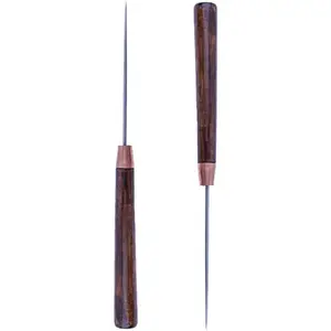 (Pack of 2) Leather Scratch Awl with Wooden Handle, Sewing Tailors Awl for Punch Stitching, DIY Handmade Leather Craft Repair Tools