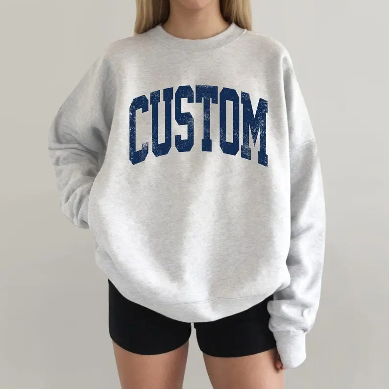 "Note Custom" Custom Text Sweatshirt, Personalized Photo Shirt, Custom Logo Crewneck, Matching Family Shirt, Personalized Gift for Her Himr