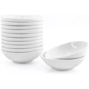 12 Pack Soy Sauce Dish Ceramic Dipping Bowls Bulk, 1.2 Oz White Dipping Sauce Bowls/Dishes, Small Dipping Sauce Cups for Sushi Ketchup Olive Oil Appetizer