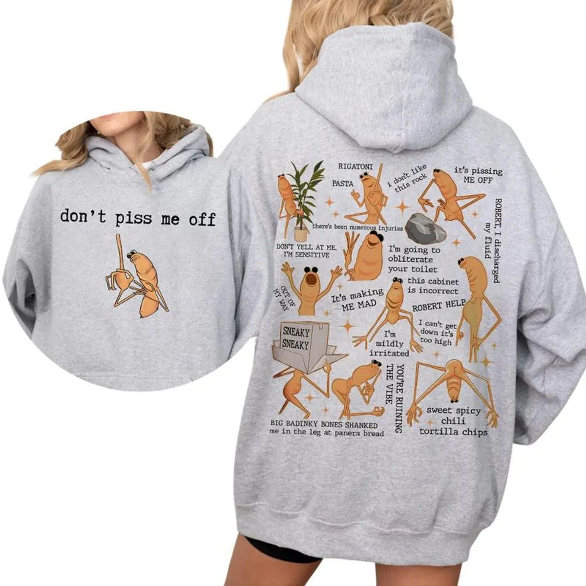 Marcus The Worm Funny Meme Hoodie, Brain Rot Double Sided Shirt, Funny Meme Brain Rot Hoodie, Unisex Sweater Pullover Tee