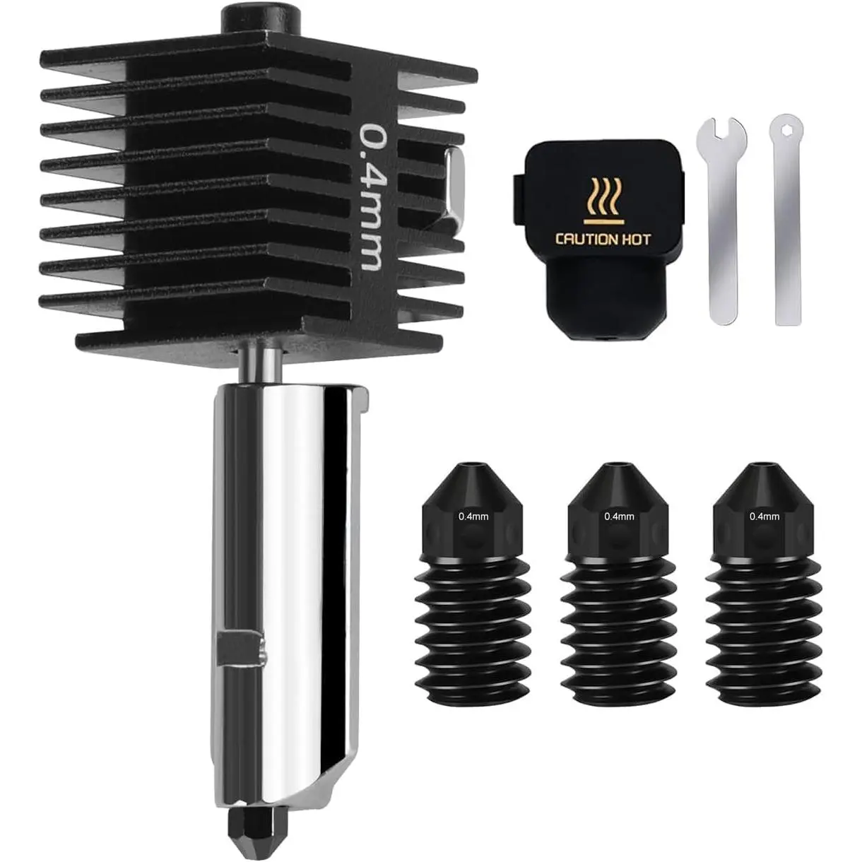 A1 Mini/A1 Nozzle 0.4mm Hotend Kit for Bambu Lab A1/A1 Mini, Upgraded High-Temperature Hardened Steel Nozzle Hot End Kit Extruder &  Sock for Bambu Lab  Printer Accessories