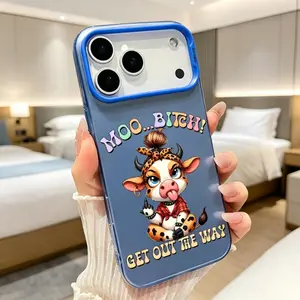 Phone Case for iPhone 17 Pro Max 16 Plus 15 14 13 12 11 17Air 16E Sassy Cow Attitude Pattern Anti-Scratch Military-Grade Drop Protection slim Cover iPhone case