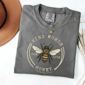 Comfort Colors Kind Words Are Like Honey Tshirt Faith Based Gift Bible Verse Tee Religious TShirt Butterfly Bible Verse Tee 100% Cotton Unisex Top OEKO-TEX Certified