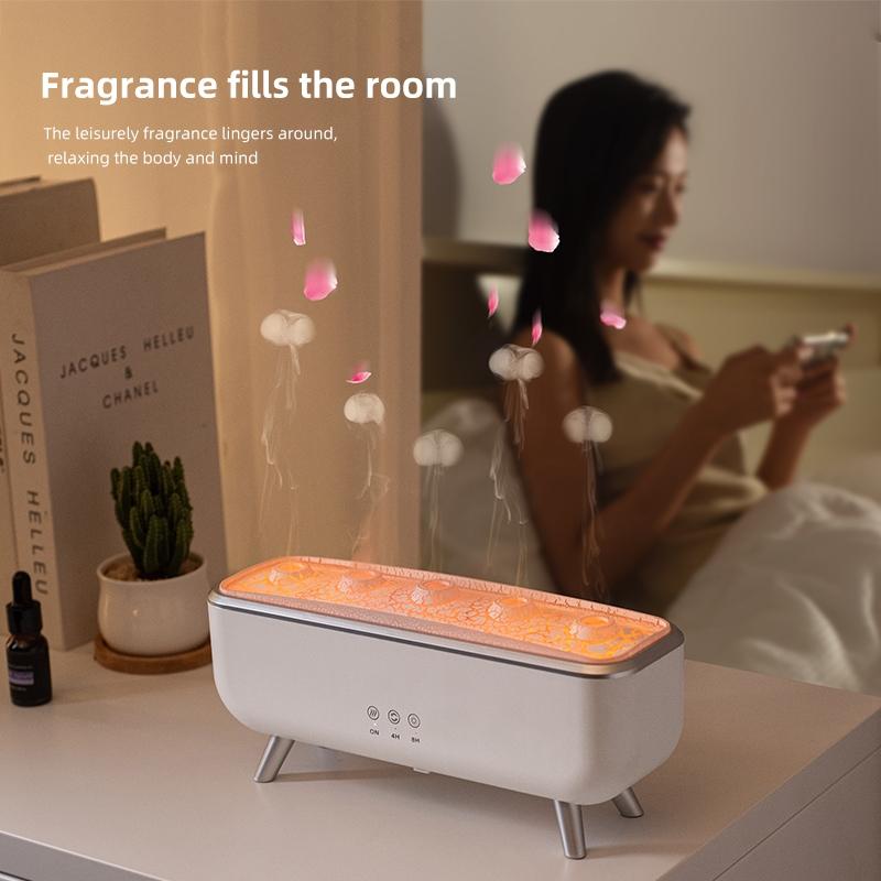New Seven-Color Jellyfish Sound Scent Diffuser Desktop Humidifier, High Mist Automatic Spray Home Silent Atmosphere, Air Freshener Machine