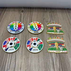 2026 Cross-border Magnetic Refrigerator Magnets (Metal Material) - Rotatable FIFA World Cup North America