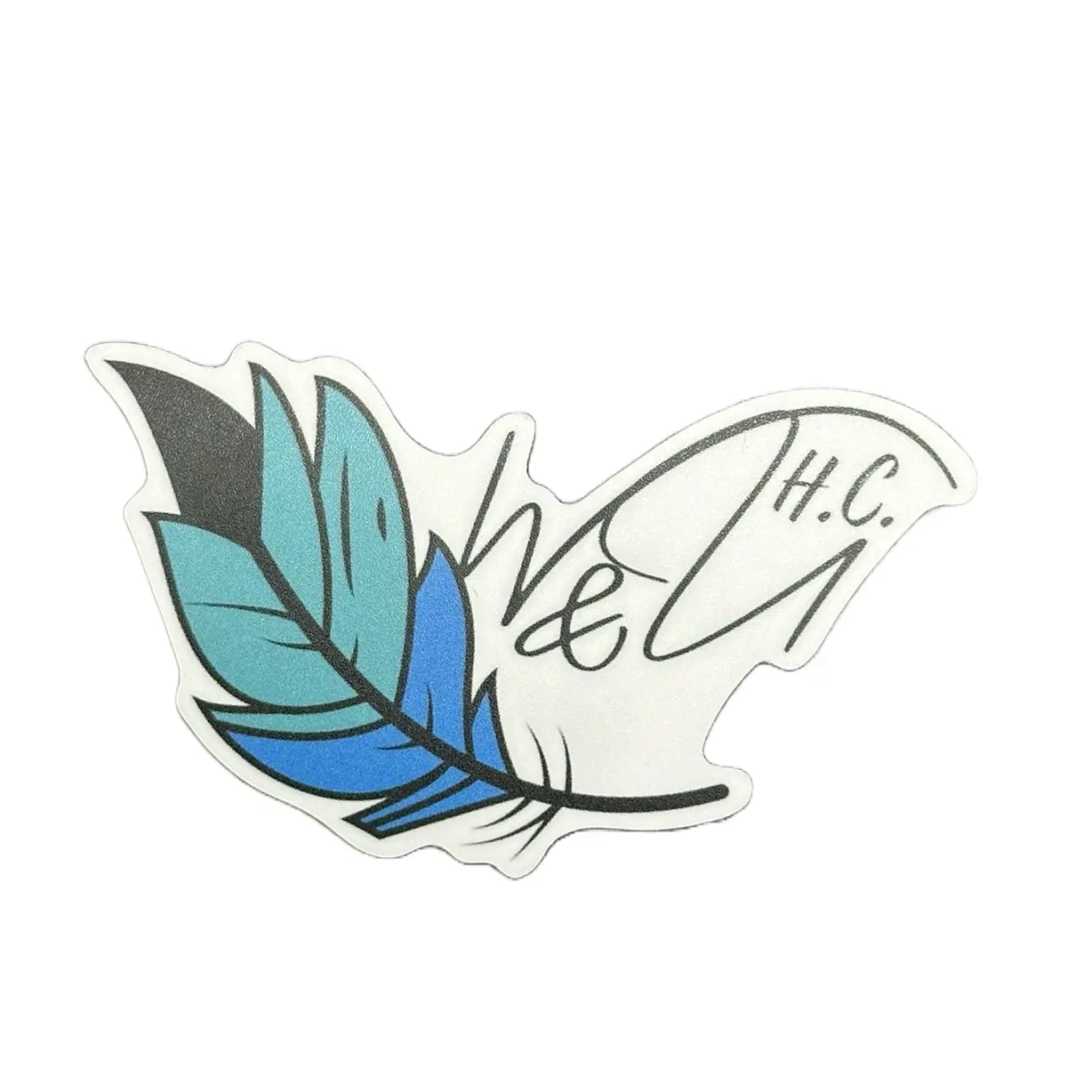 Blue Wild Feather Sticker