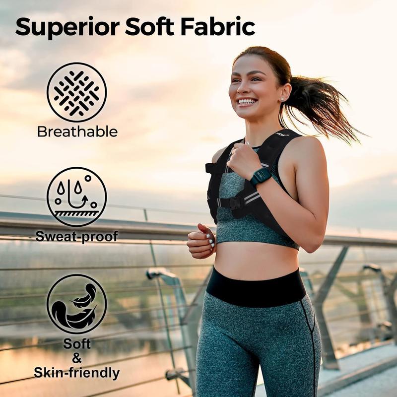 PACEARTH  Weighted  Vest ,  6Lb /  12Lb /  16Lb /  20Lb /  25Lb /  30Lb  Weight  Vest  with  Reflective  Stripe ,  Body  Weight  Vests  Adjustable  for  Men ,  Women  Workout ,  Strength  Training ,  Running ,  Walking ,  Jogging PACEARTH