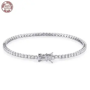 Factory Price D VVS1 Moissanite Tennis Bracelet Full Diamond GRA 925 Silver Plated 18k Fashion Personality Exquisite Jewelry